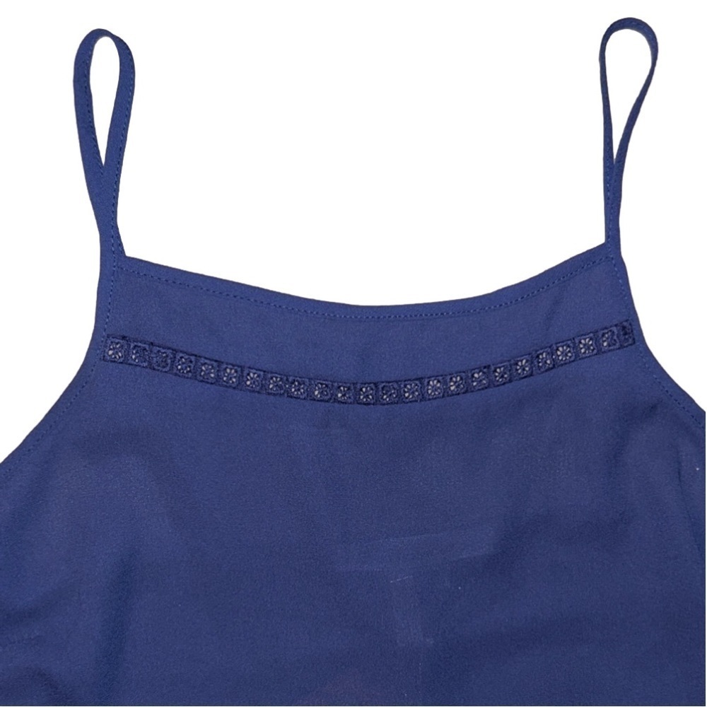 BCBGeneration side ruffle tank top in deep blue Size XXS